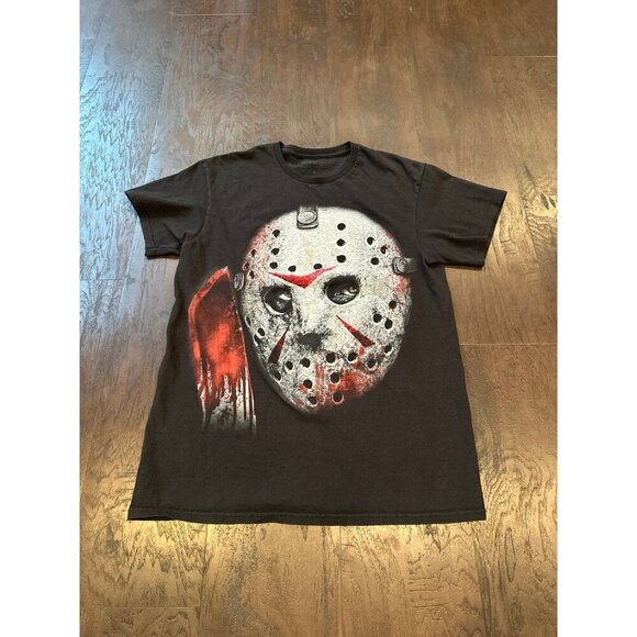 Friday the‎ 13th Jason Mask Machete Mens Vintage T-Shirt - Picture 1 of 3